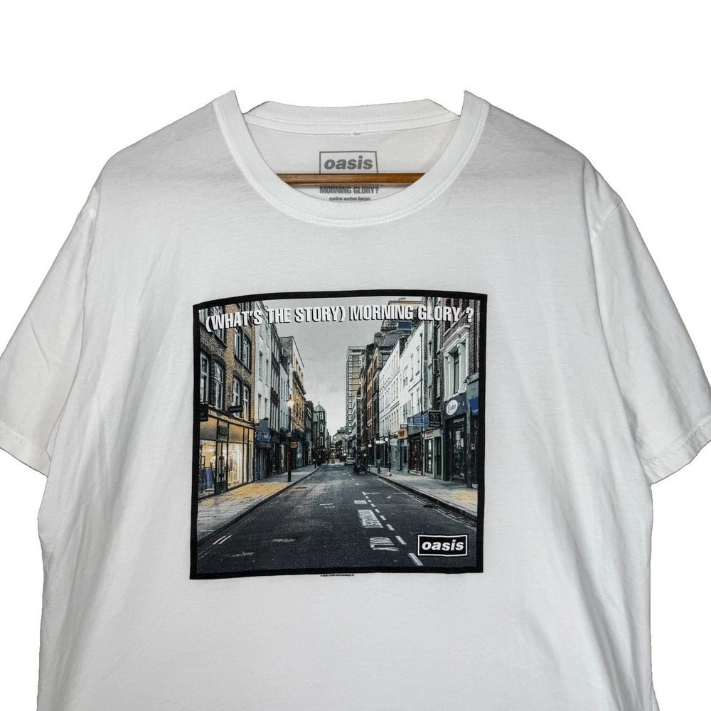 Oasis (What's The Story) Morning Glory? T-Shirt Men's 2XL White Graphic Tee